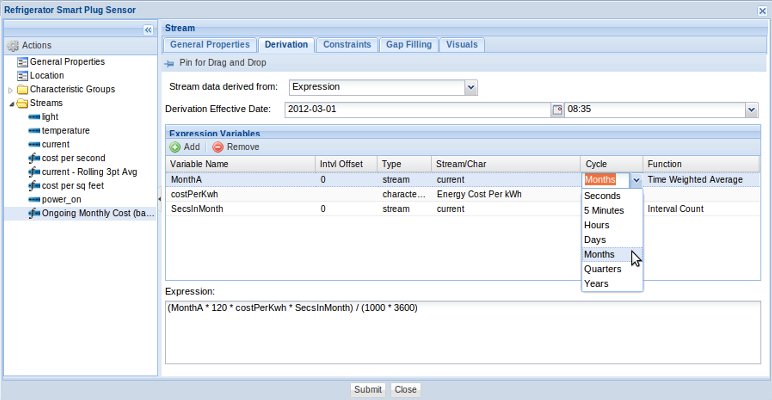 Derived Stream Cycle Selection Derived Stream Cycle Selection