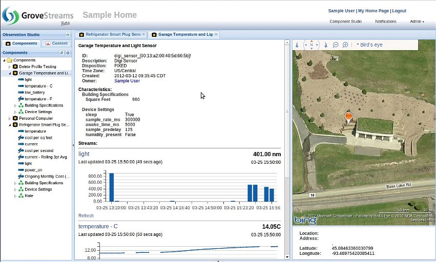 GroveStreams Component View GroveStreams Component View